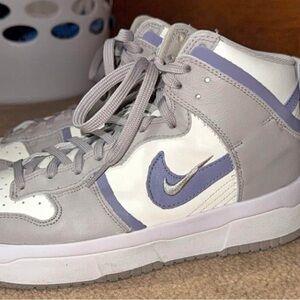 Nike White and Gray High-Top Sneakers